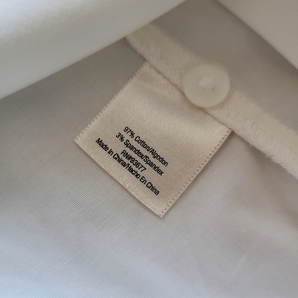 Womens White Collared Blouse Button Up St. Johns Bay - Picture 6 of 7